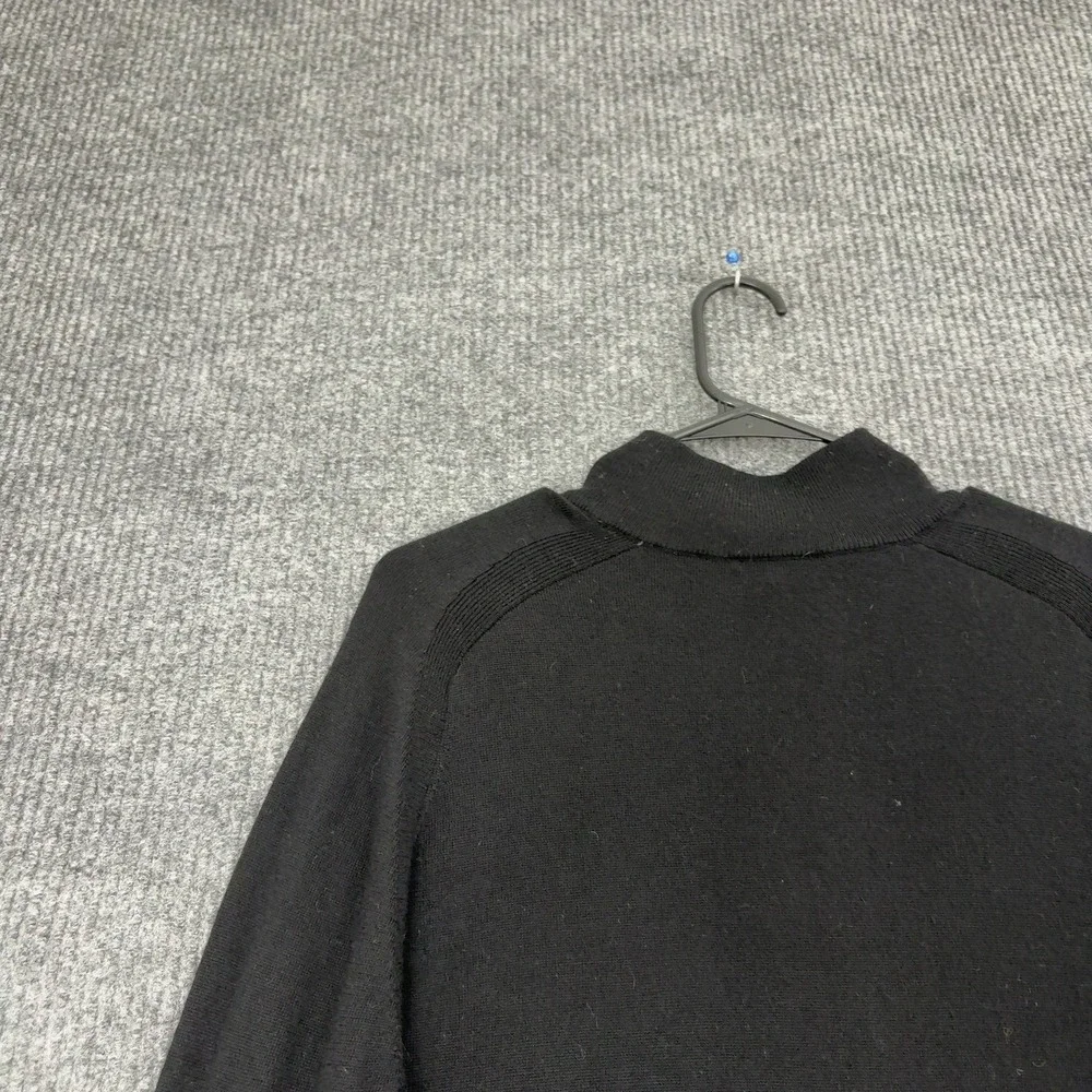 Express Sweater Mens L Black Quarter Zip Mock Wool Neck Pullover Casual Minimal